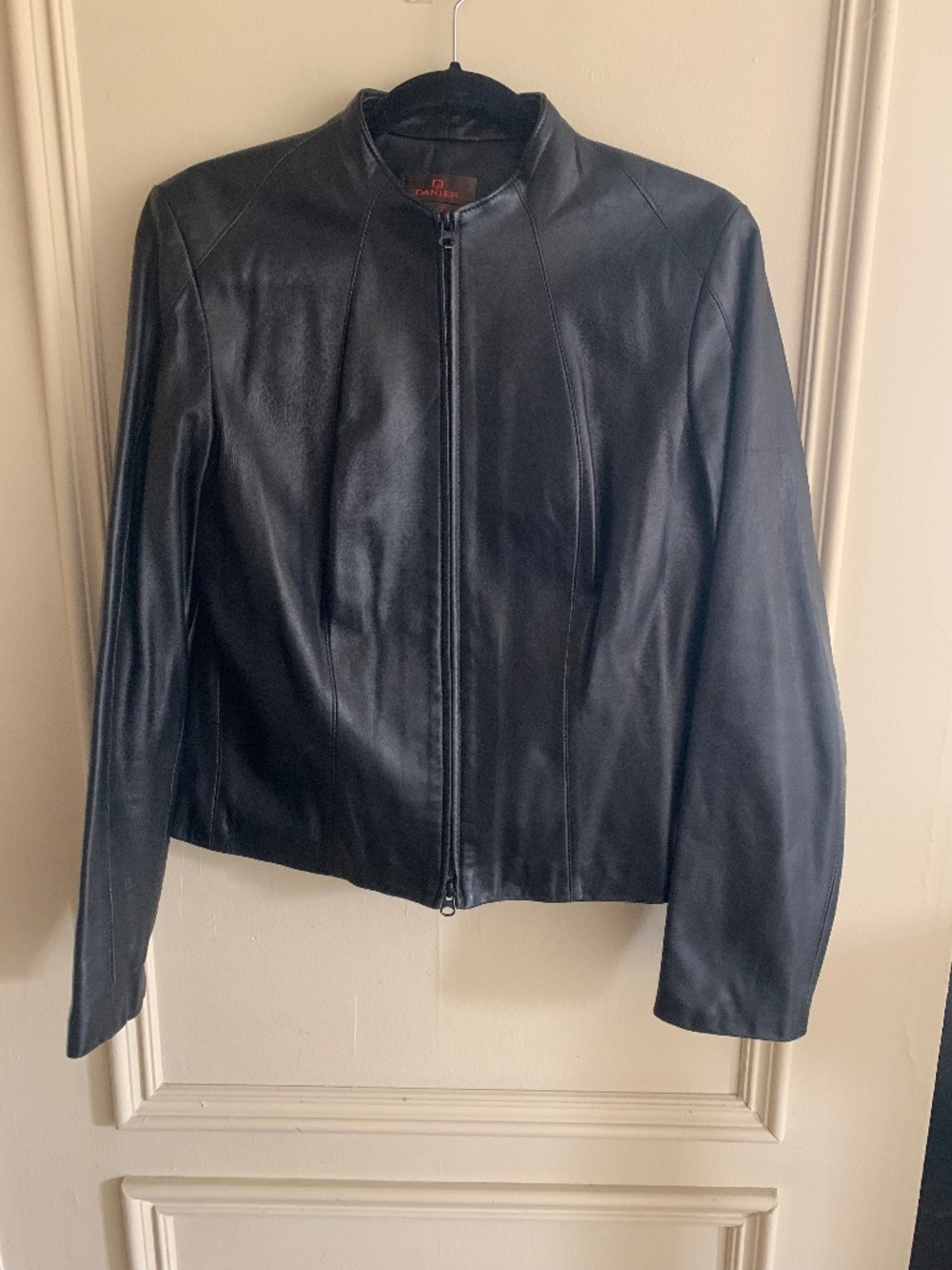 Danier Black Leather Zip-Front Jacket